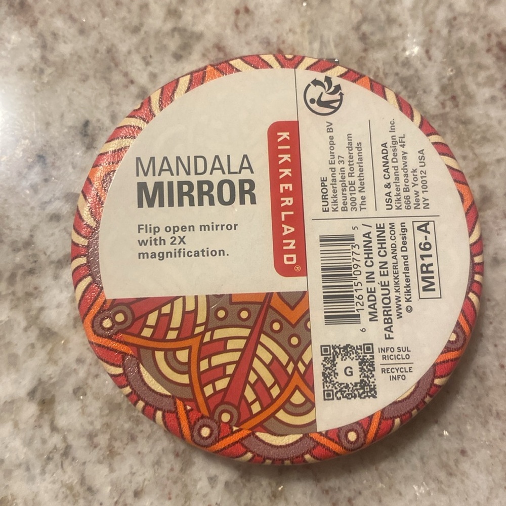 Kikkerland Mandala Mirror - Red and Orange
